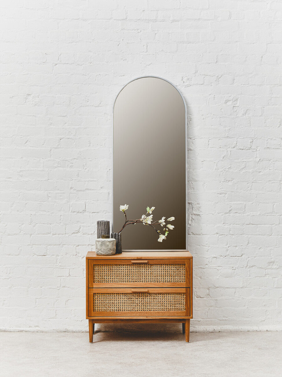 Lyon Rattan and Oak Wood Chest of Two Drawers