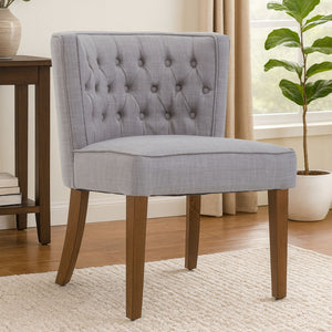 Parkside Grey Fabric Curved Back Dining Chair