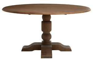 Parkside Dark Oak Wood Round Dining Table