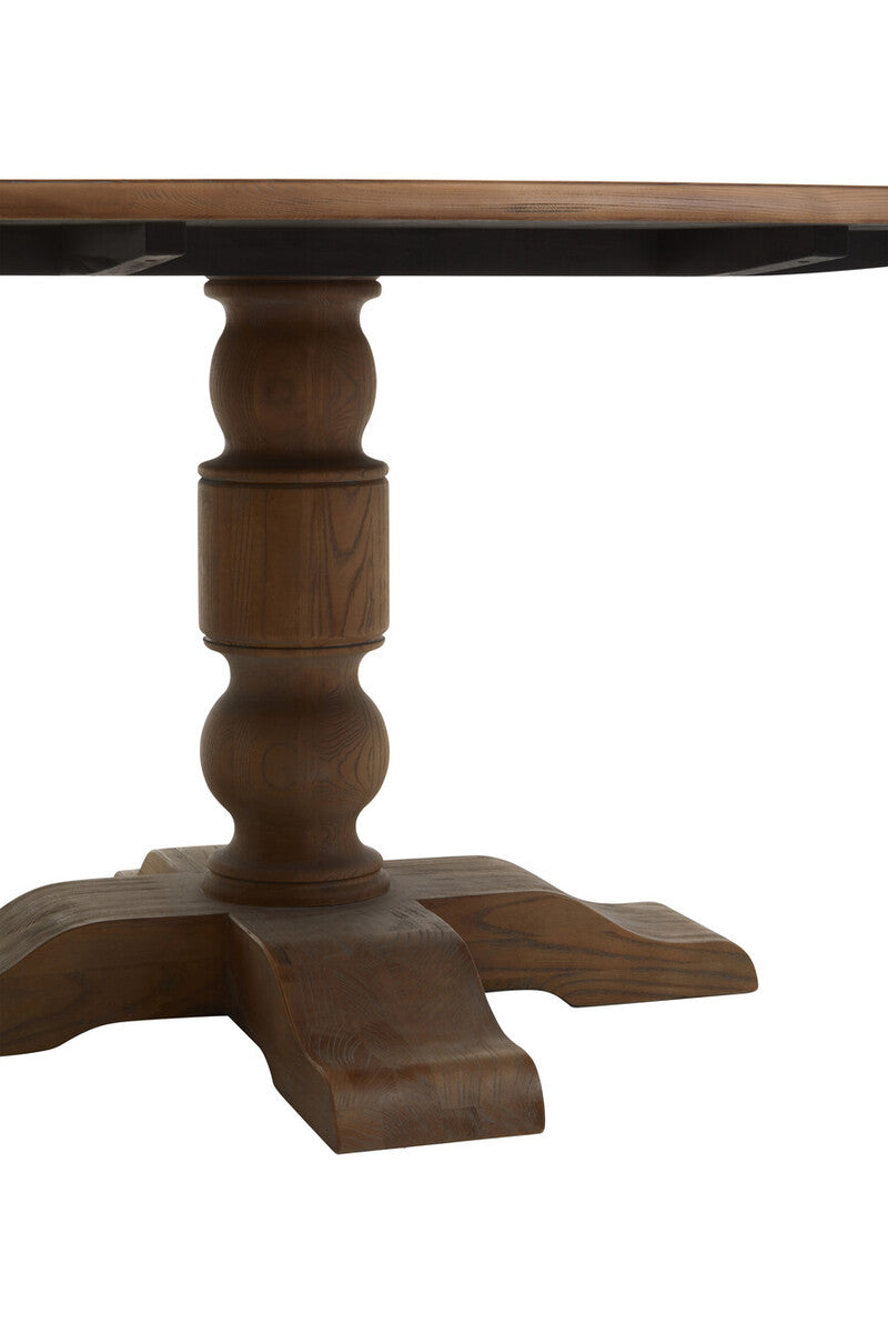 Parkside Dark Oak Wood Round Dining Table