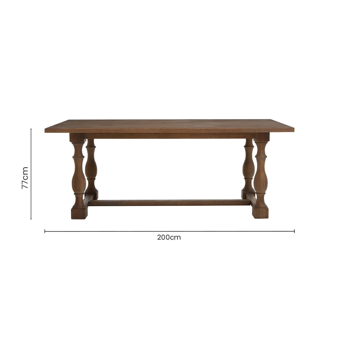 Natural Rectangular Oak Dining Table with Artistically Carved Pedestal Legs, Parkside