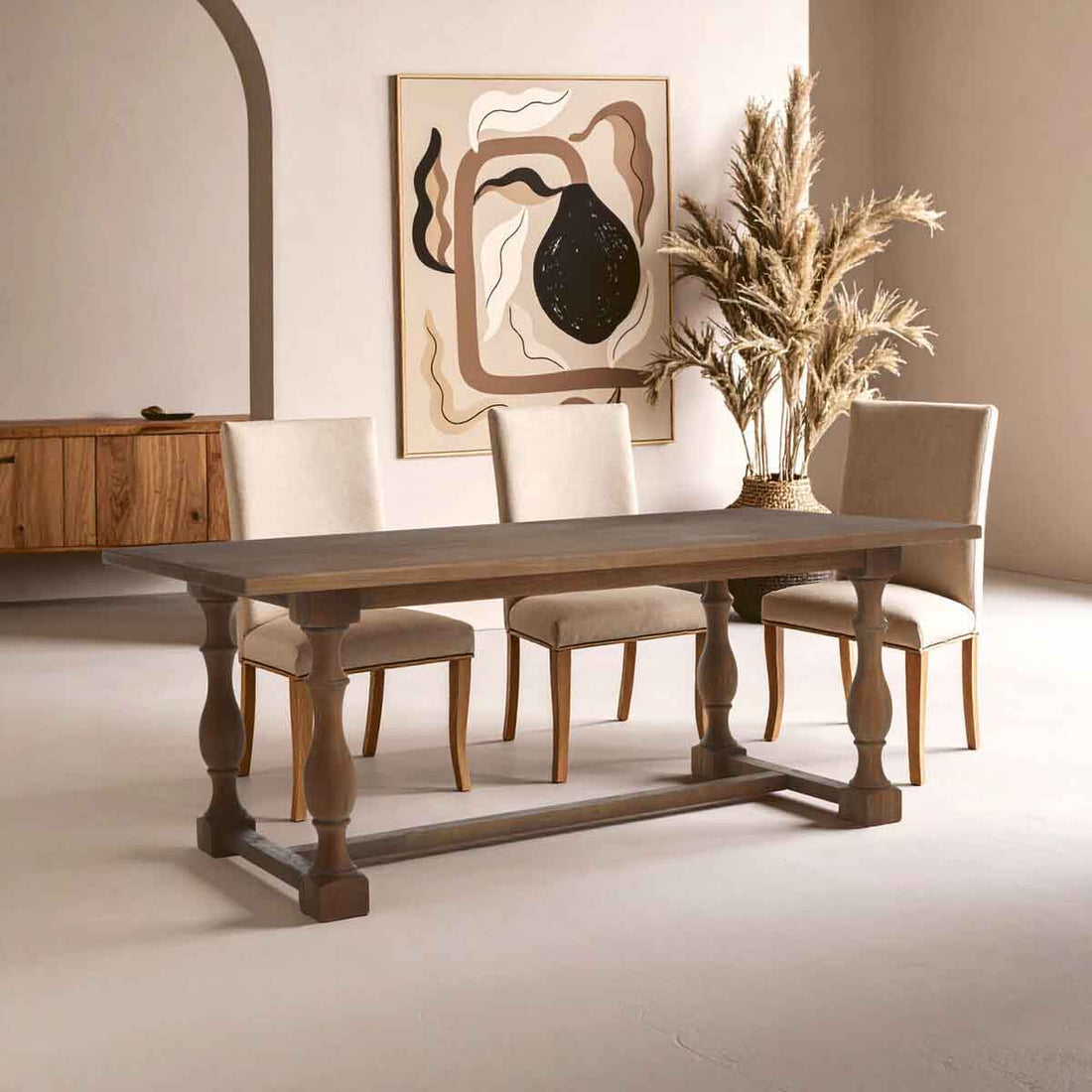 Parkside Oak Wood Rectangular Dining Table