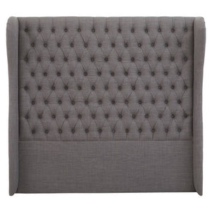 Parkside Grey Fabric Button Tufted King Size Headboard