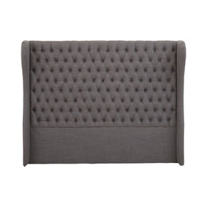 Parkside Grey Fabric Button Tufted Super King Headboard