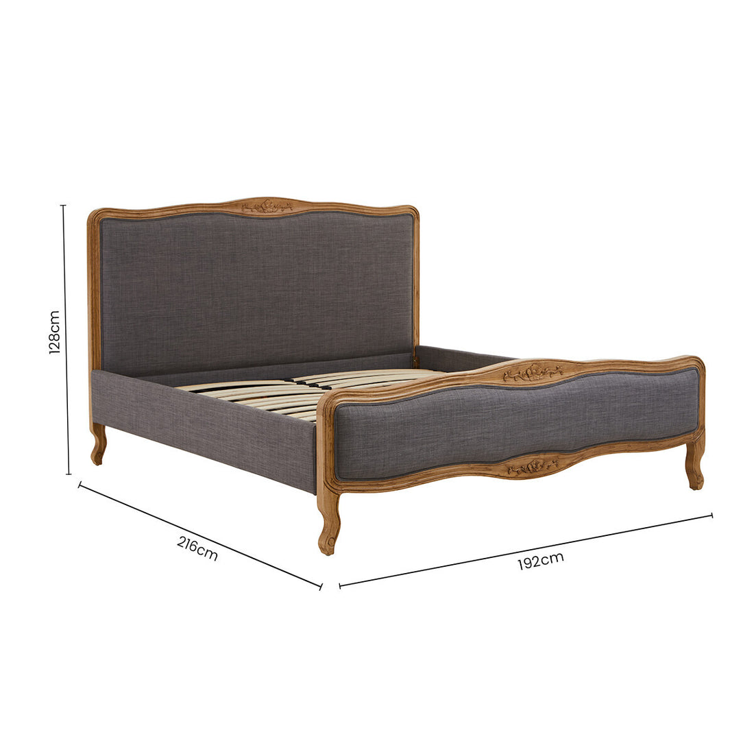 Parkside Grey Fabric Super Kingsize Bed - Image 9