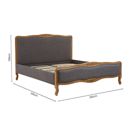 Parkside Grey Fabric Super Kingsize Bed