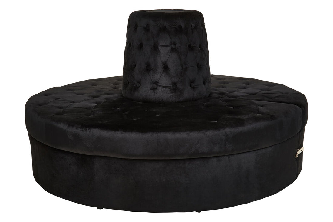 Black Velvet Modular Round Sofa, Hartford