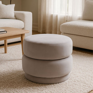 Hartford Mink Velvet Oval Pouffe
