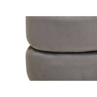 Hartford Grey Velvet Oval Pouffe