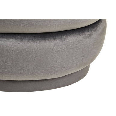 Hartford Grey Velvet Oval Pouffe
