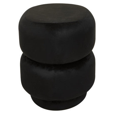 Hartford Black Velvet Oval Pouffe - Image 4