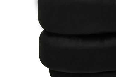 Hartford Black Velvet Oval Pouffe - Image 7