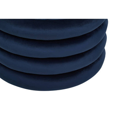 Hartford Midnight Navy Velvet Round Pouffe