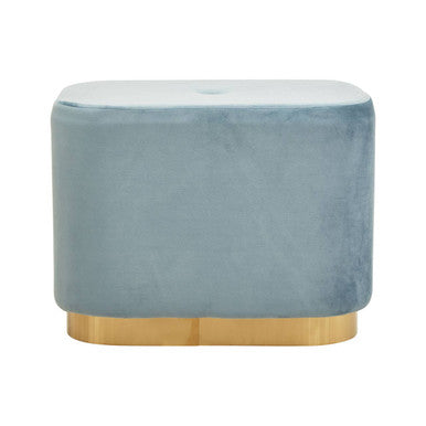 Hartford Blue Stool With Matte Gold Base