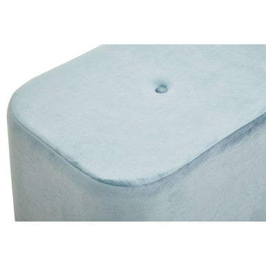 Hartford Blue Velvet and Matte Gold Rectangular Pouffe - Image 5