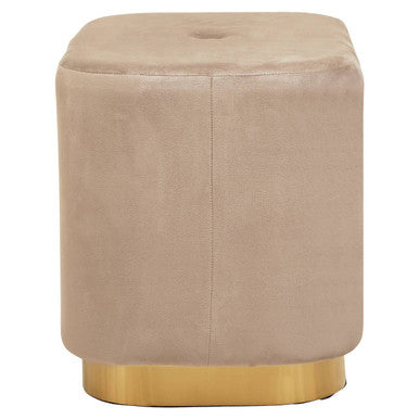 Hartford Mink Velvet and Matte Gold Rectangular Pouffe - Image 6