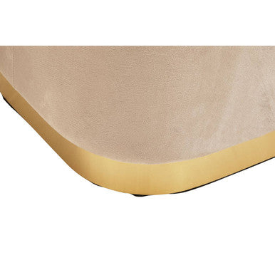 Hartford Mink Velvet and Matte Gold Rectangular Pouffe - Image 8