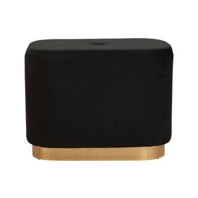 Hartford Black Stool With Matte Gold Base