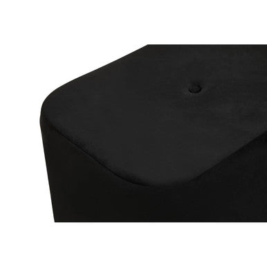 Hartford Black Velvet and Matte Gold Rectangular Pouffe - Image 4