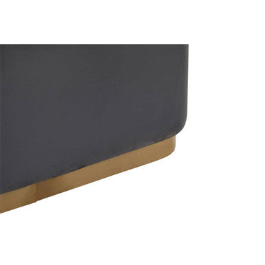 Hartford Grey Velvet Bench with Matte Gold Base - Image 5