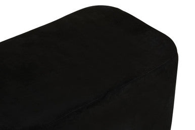 Hartford Rectangular Black Stool With Matte Gold Base