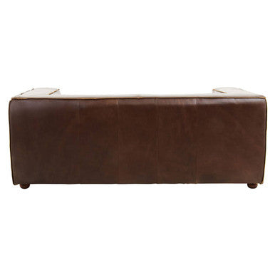 2 Seater Antique Brown Leather Sofa, King - Image 10