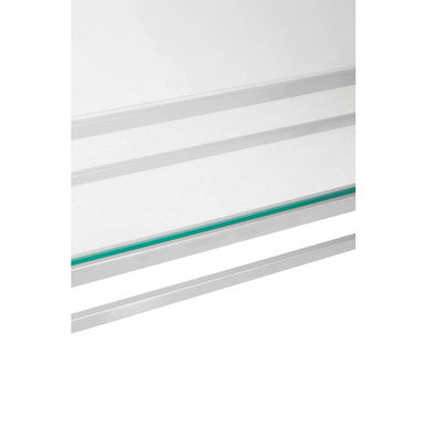 Allure Tempered Glass Silver Finish Console Table