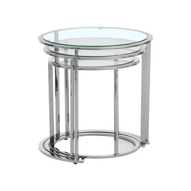 Allure Set Of 3 Silver Nesting Tables