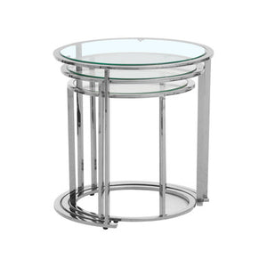 Allure Set Of 3 Silver Nesting Tables