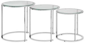 Allure Set Of 3 Silver Nesting Tables