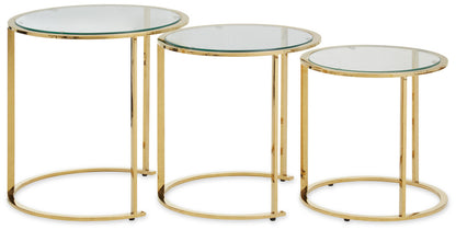 Allure Set Of 3 Gold Brushed Nesting Tables