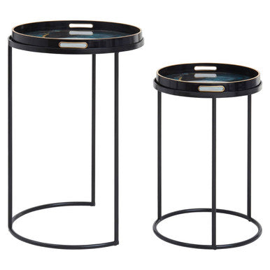 Celina Set Of 2 Nesting Tables with Agate Effect