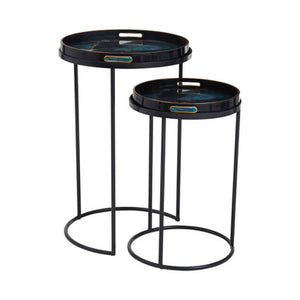 Celina Set Of 2 Nesting Tables with Agate Effect