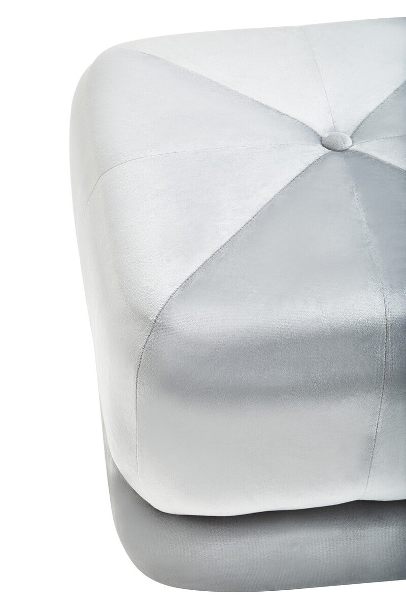 Kaia Grey Velvet Stool