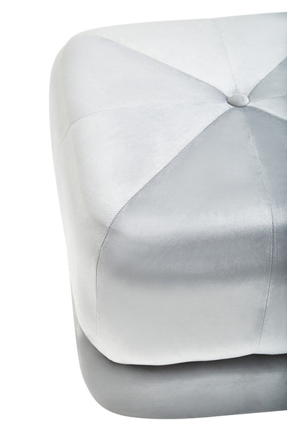 Kaia Grey Velvet Stool
