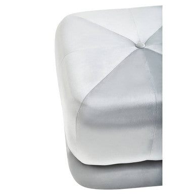 Kaia Grey Velvet Square Stool