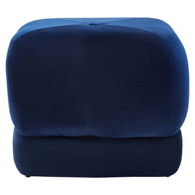 Blue ottoman on a white background