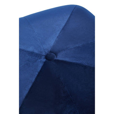 Kaia Midnight Blue Velvet Square Stool
