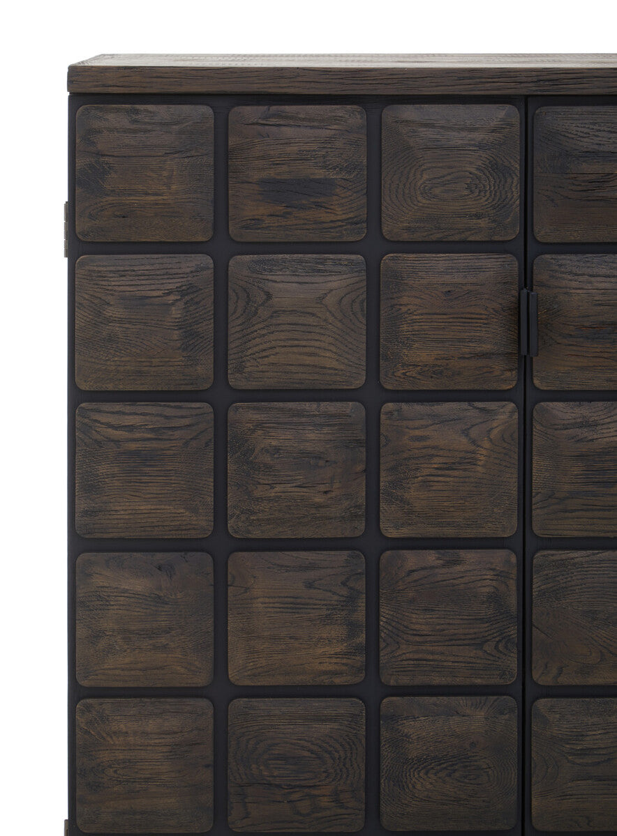 Lucca Recycled Dark Oak Wood Cabinet