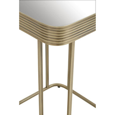Ella Mirrored Top Side Table With Gold Polished Frame