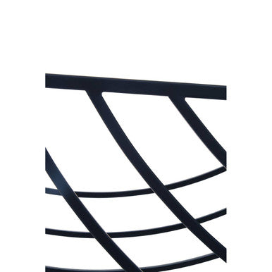 Mirrored Glass Top Coffee Table with Black Curved Line Metal Frame, Logan