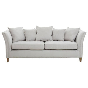 Sutton Grey Fabric 3 Seater Sofa with Cushions