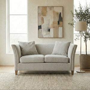 Sutton Grey Fabric 2 Seater Sofa with Cushions