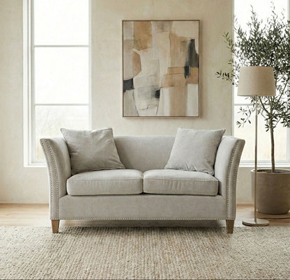 2 Seater Grey Fabric Sofa, Sutton - Image 1