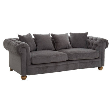 3 Seater Grey Fabric Sofa, Spencer - Image 3