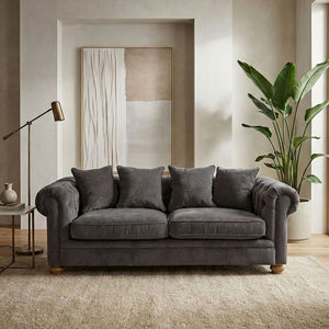 Spencer Grey Fabric 3 Seater Sofa