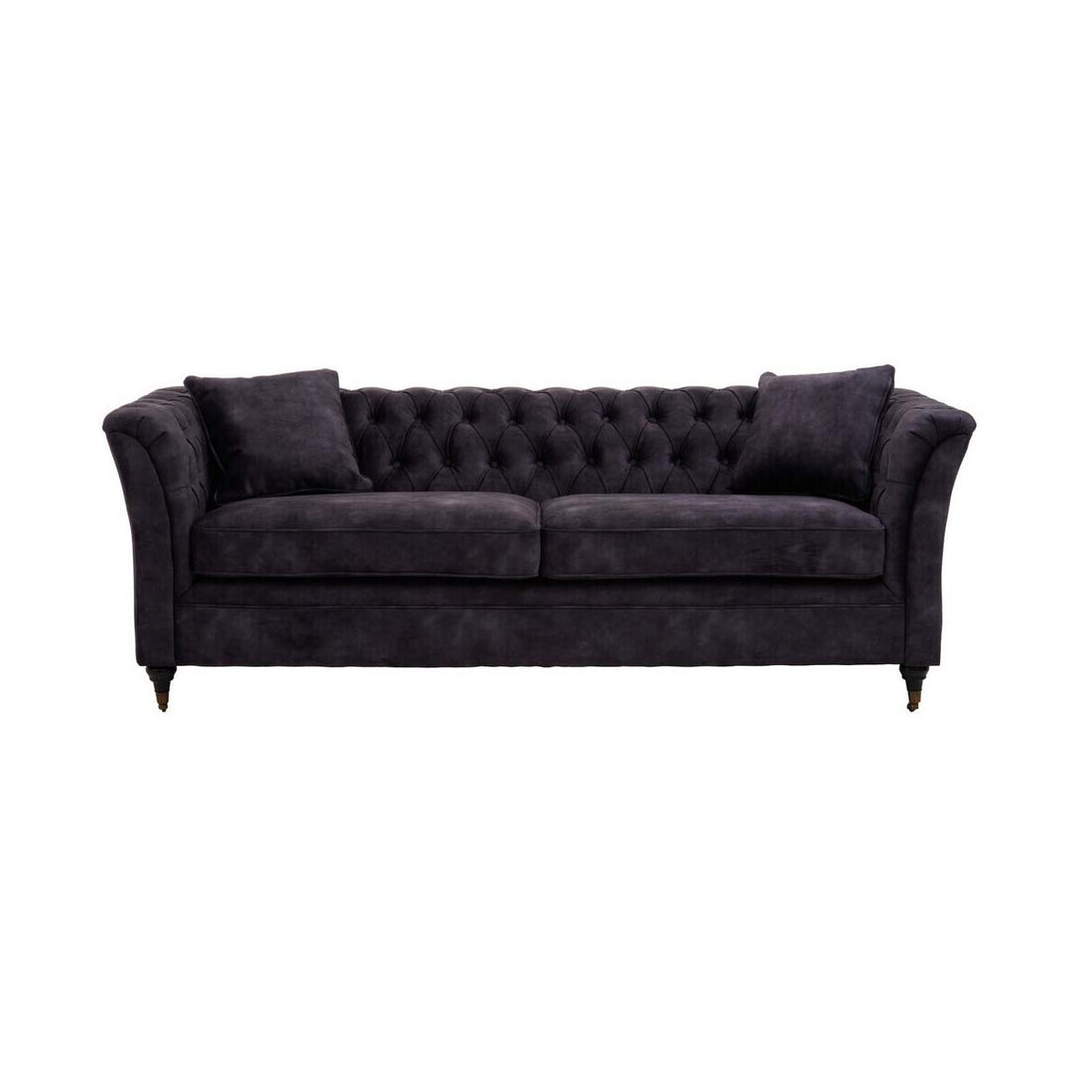 Sabrina Three Seat Grey Velvet Sofa