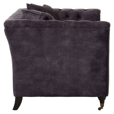 2 Seater Grey Velvet Sofa, Sabrina - Image 4