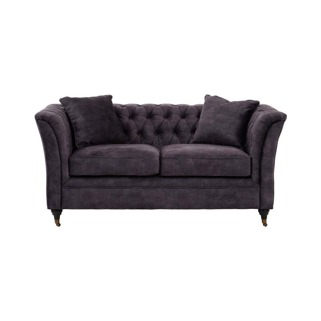 Sabrina Two Seat Grey Velvet Sofa