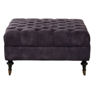 Sabrina Grey Velvet Ottoman